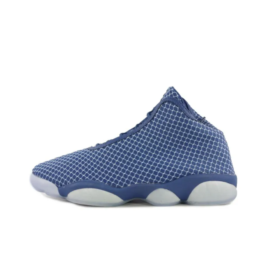 Джордан Horizon Slip-Resistant Abrasion-Resistant Breathable MID Топ Винтажные Баскетбольные Кроссовки Мужские Синий Белый