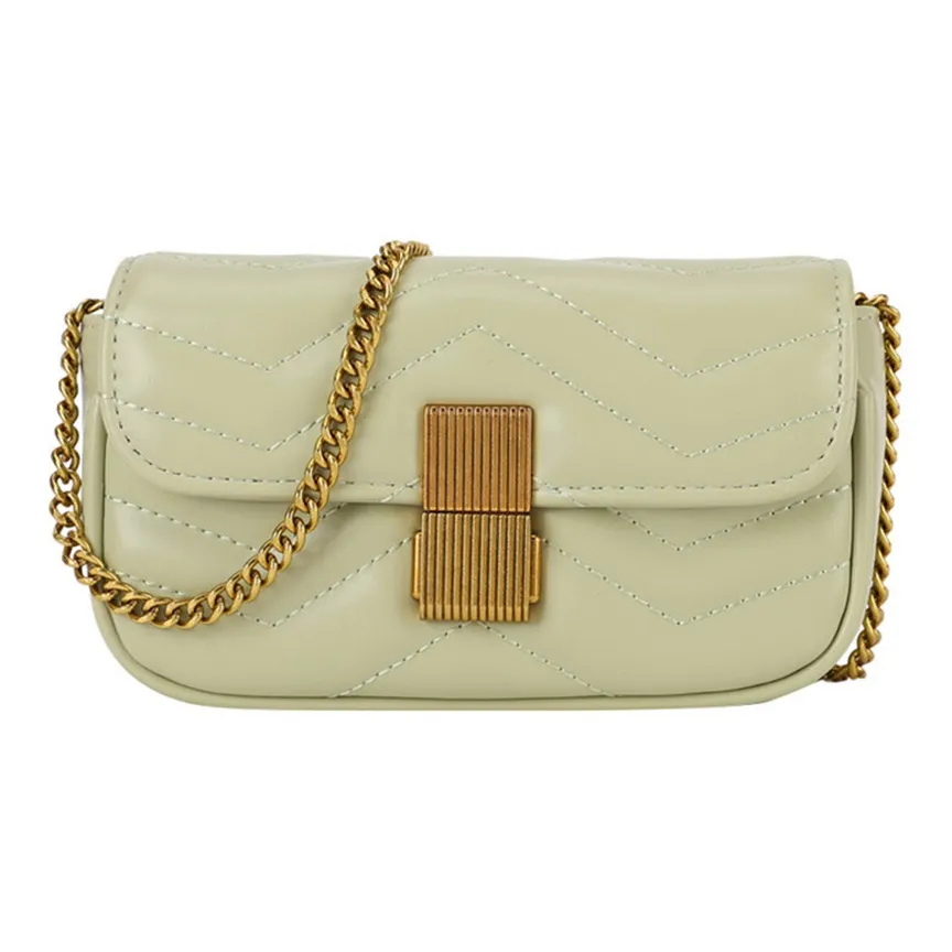 NOMK ПУ (полиуретан) Цепочка Сумка Маленькая Квадратная Сумка Сумка через плечо Стандартная Женская Зеленая