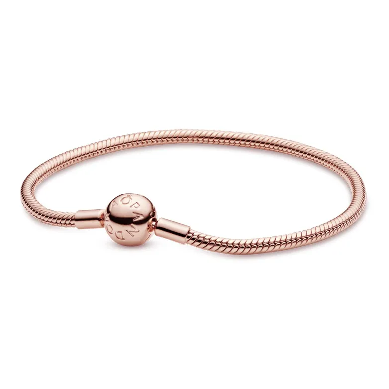 Pandora Copper Silver Alloy Bracelets Women's Rose Gold