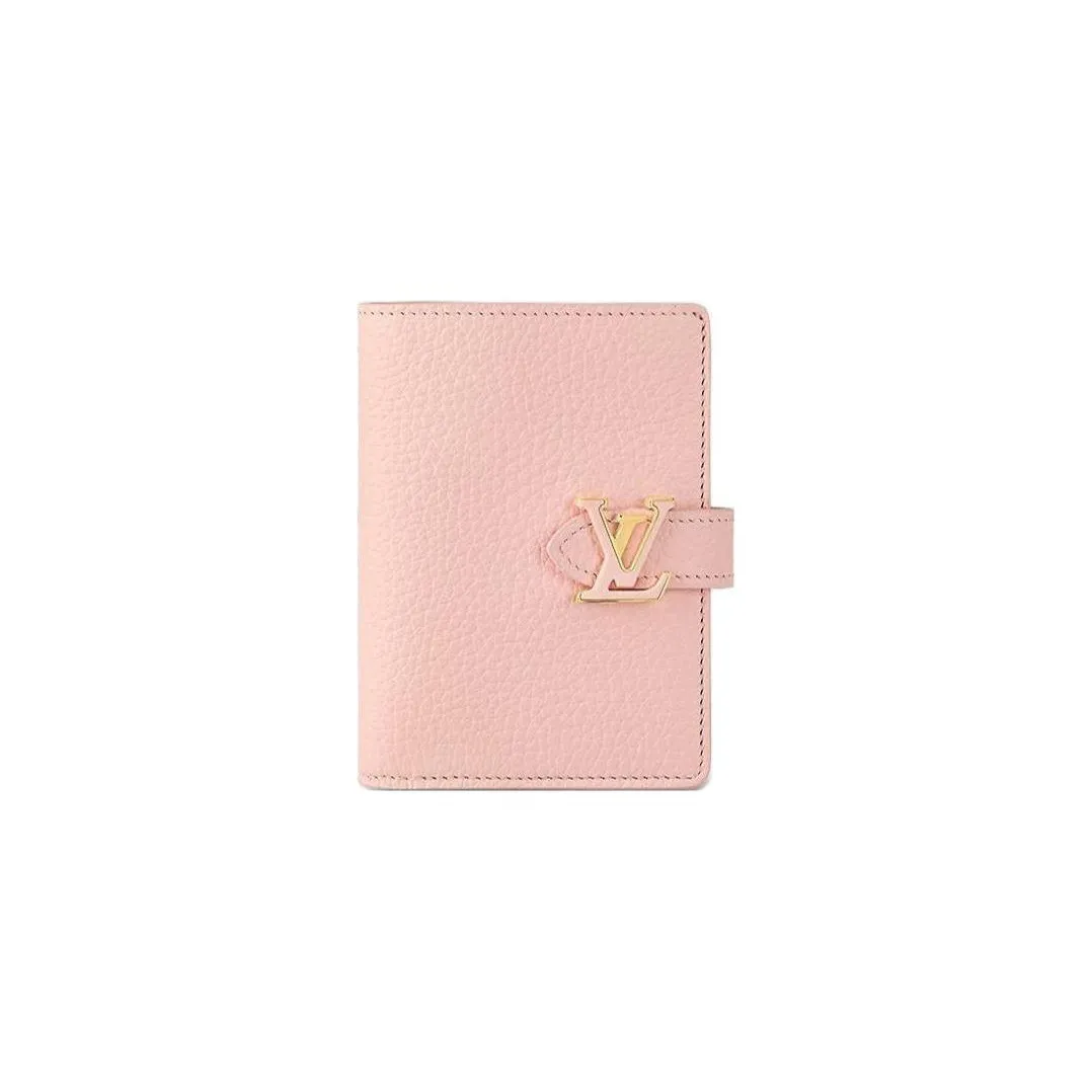 LOUIS VUITTON Taurillon Cow Leather Wallet Women's Pink