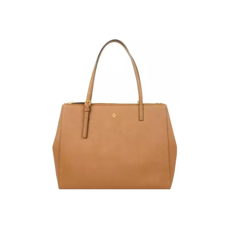 TORY BURCH TB Emerson Коровья кожа Тоут Сумка Сумка для покупок Сумка на плечо Сумка Большая Женская Карамельно-коричневая