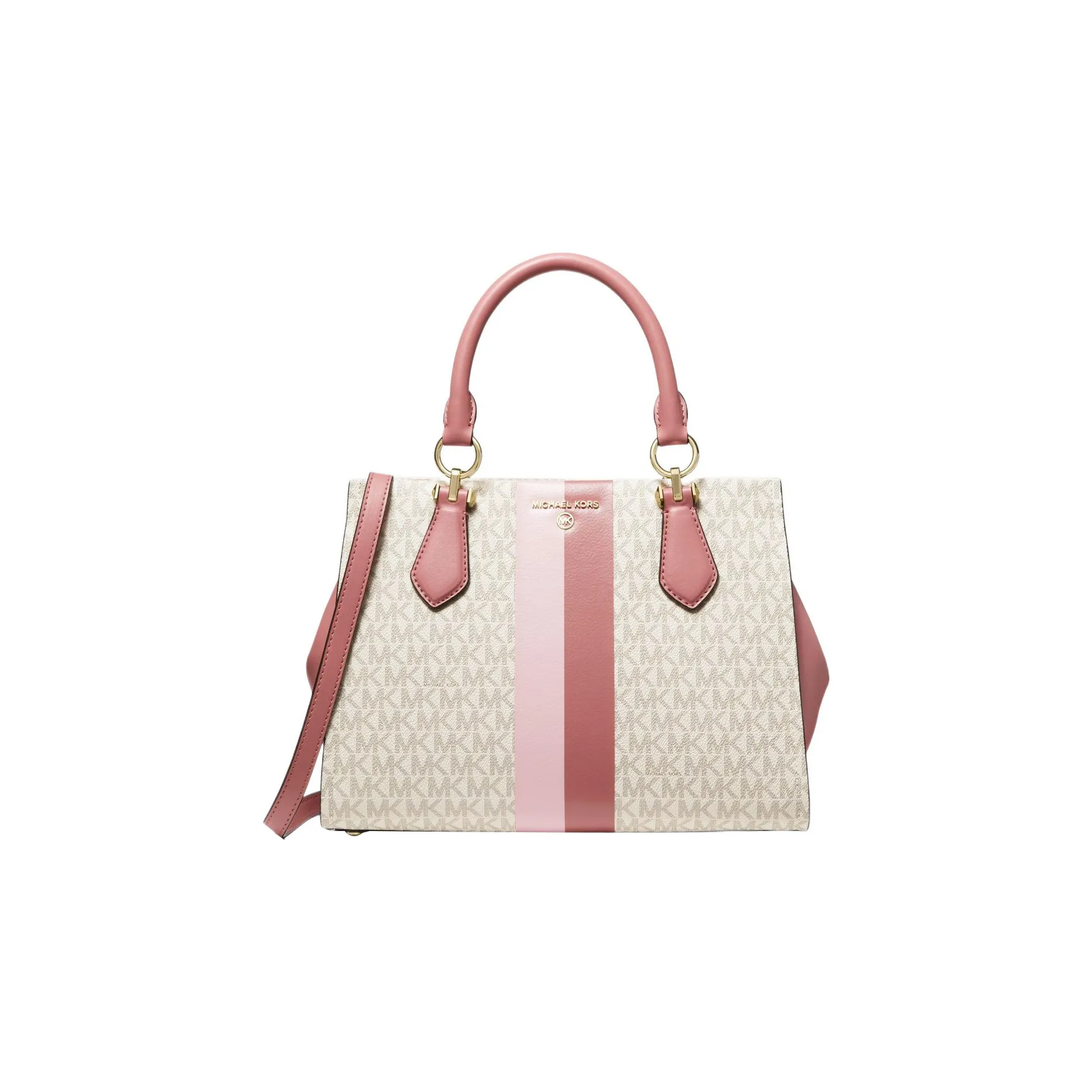 MICHAEL KORS MARILYN Artificial Leather Handbag, Shoulder Bag, Crossbody Bag Medium Size Women's White/Pink