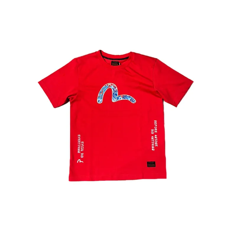 EVISU T Shirts Men's Orange Red