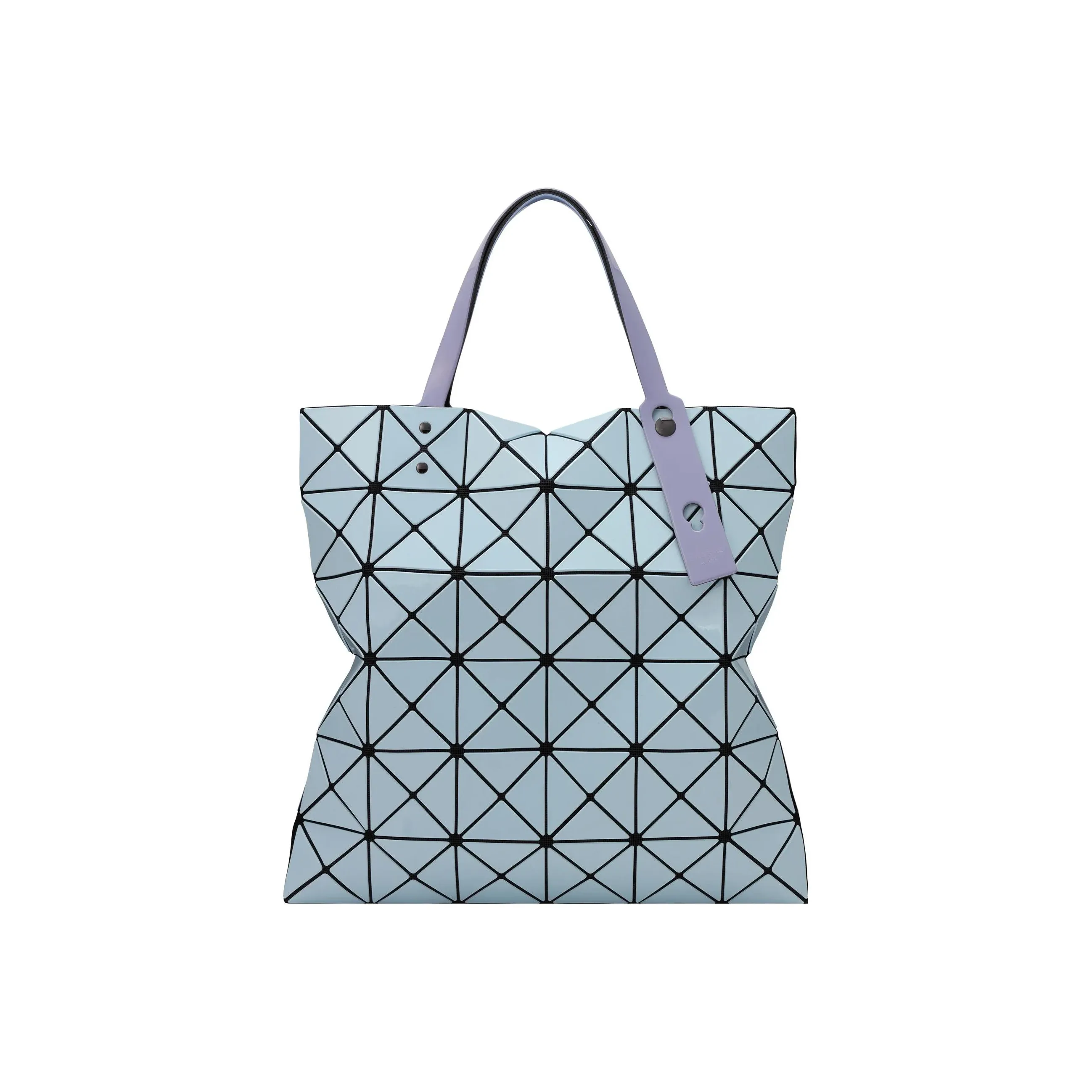 ISSEY MIYAKE Lucent Gloss Mi Vinyl Chloride Resin Handbag Regular Unisex Light Blue With Lavender Accents