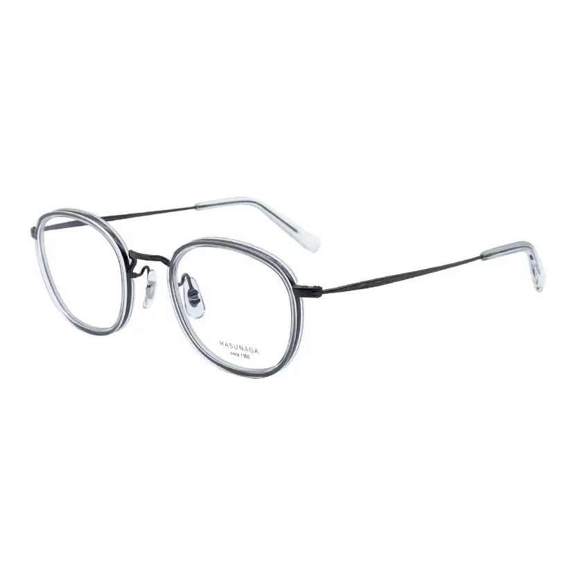 MASUNAGA Plate Frame Titanium Plate And Titanium Alloy Round Optical Glasses Unisex