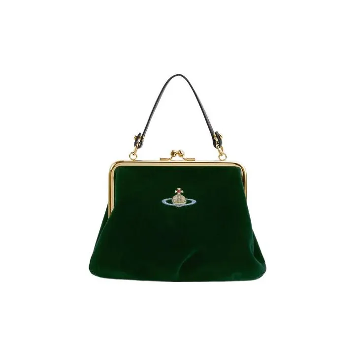 Vivienne Westwood Cotton Fur Portable Single Shoulder Wallet Women's Green Вивьен Вествуд Хлопок Fur Переносной Одно Плечо Кошелек Женский Зеленый