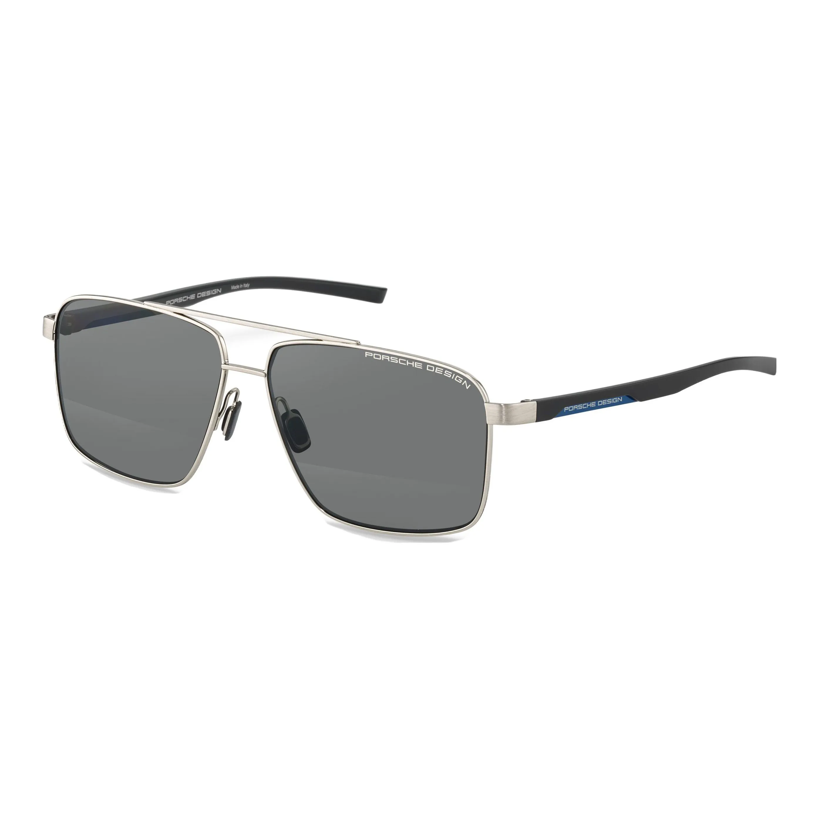 PORSCHE DESIGN Plate Frame Stainless Steel Square Sunglasses Unisex Gray