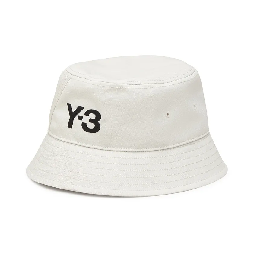 Y 3 Polyester Bucket Hats Unisex White