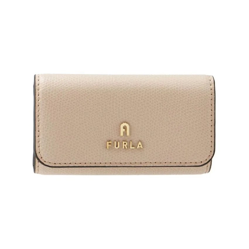 Furla Calfskin Wallet Key Pouch Regular Women's Beige