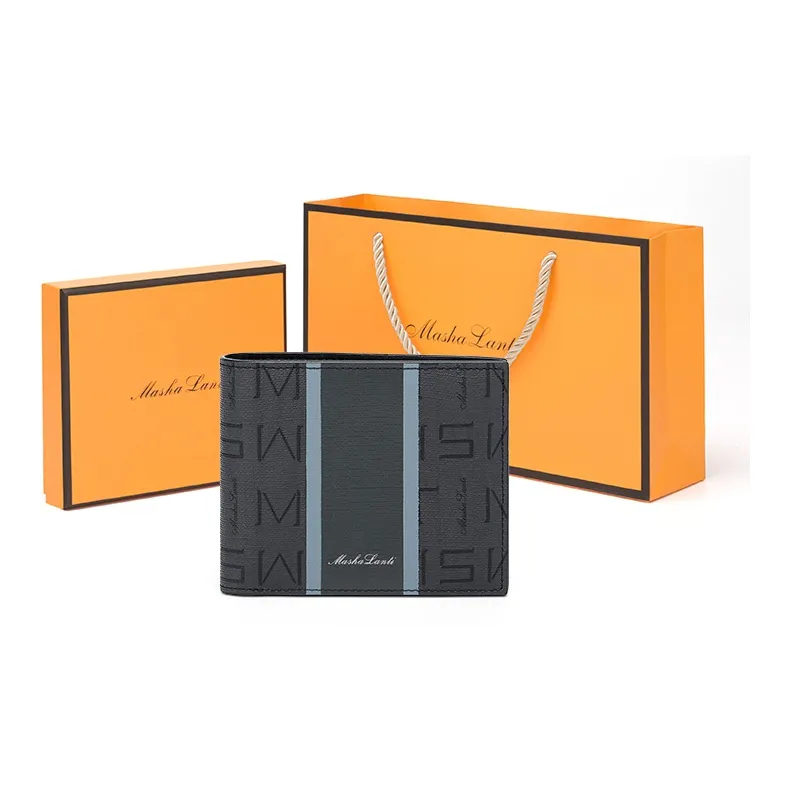 MashaLanti PVC Монетница Держатель для карт кошелек Мужской Темно-серый