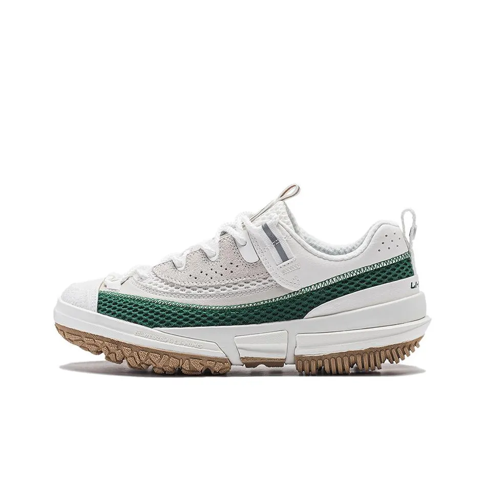 LINING Linchuan Lite Casual Низкий Топ Туманно-Белый/Ель-Зеленый Женский