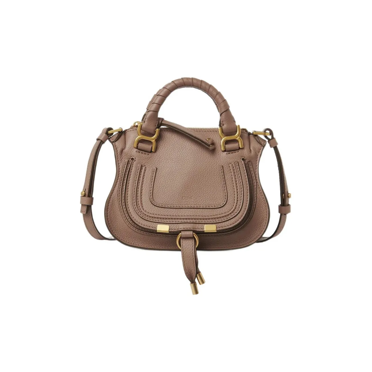 chloe Veste Marcie Grain Calfskin Shoulder Bag, Crossbody Bag, Handbag Mini Women's Wood Rose