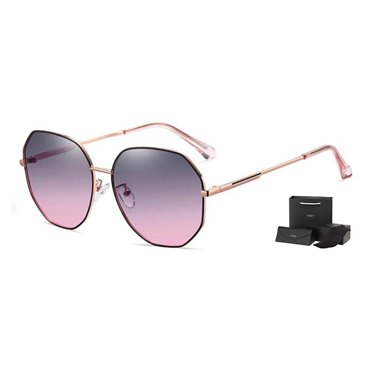 VINEY Irregular Shape Sunglasses Bronze Women's