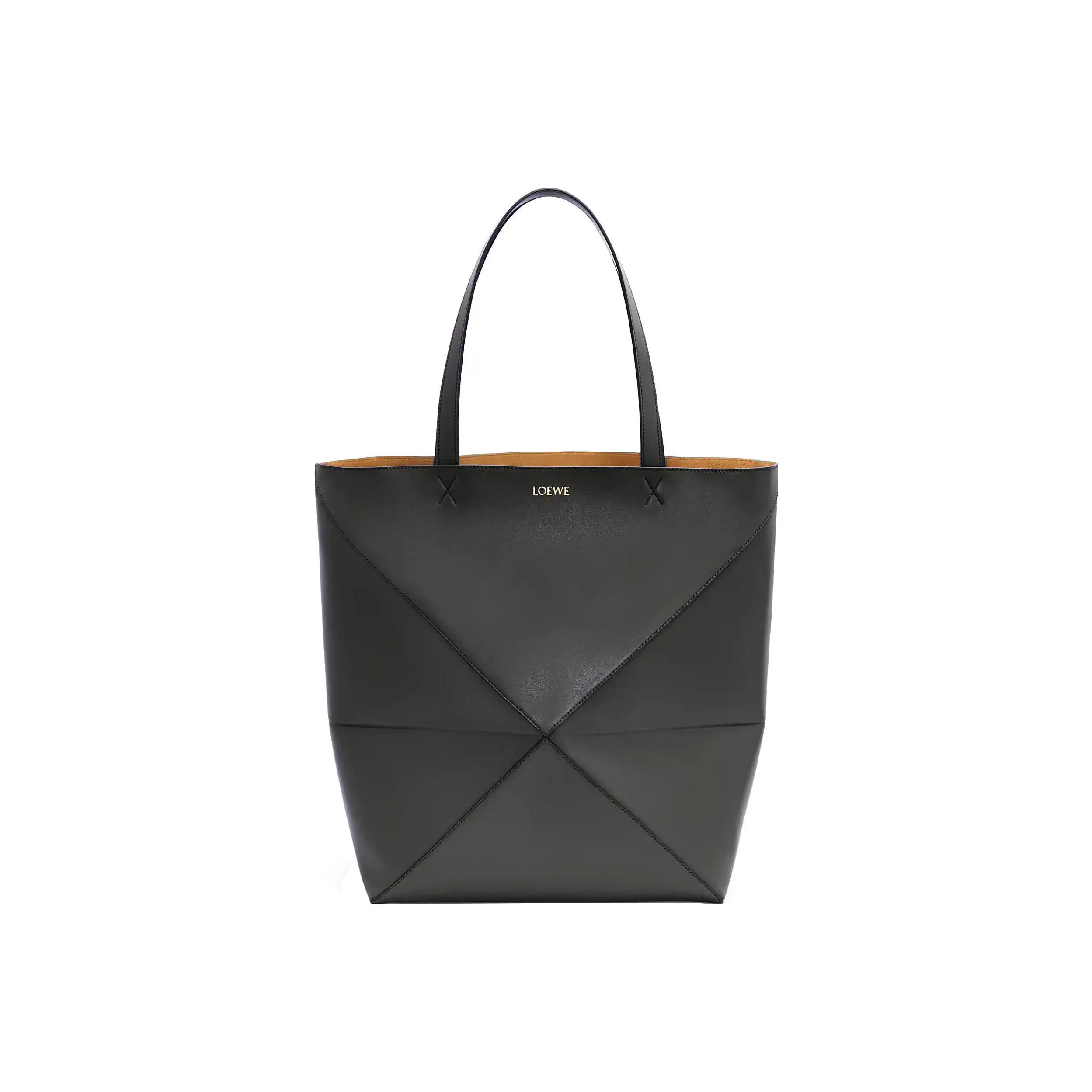 LOEWE Puzzle Shiny Cow Leather Tote Bag, Shopping Bag, Handbag Tubas Men's Black