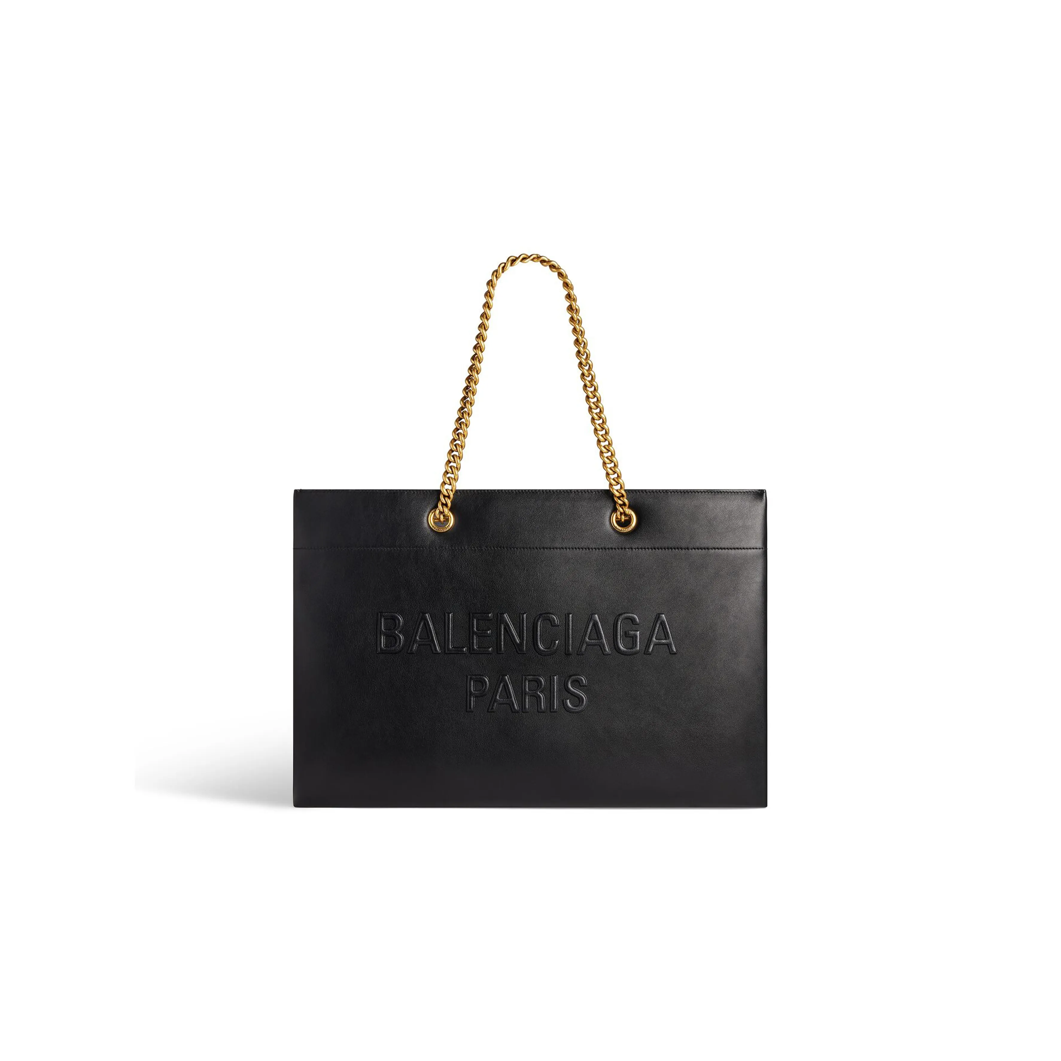 Balenciaga DUTY FREE Cow Leather With Leather Tote Bag Shopping Bag Handbag Large Size Women's Black