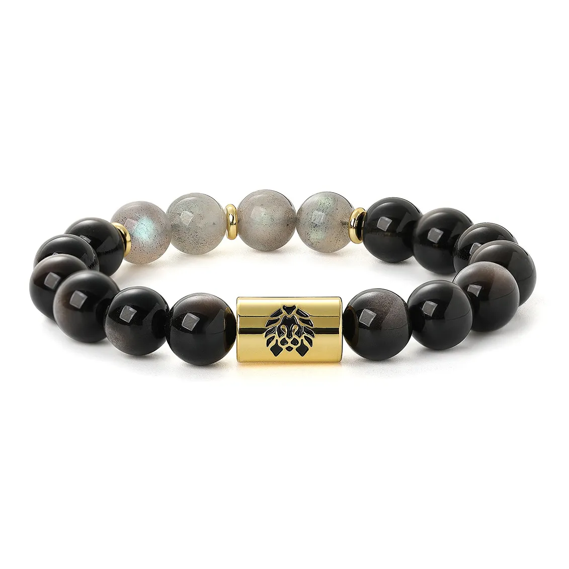 Rastaclat Silver Sheen Obsidian Little Lion National Style Bracelet Chain Unisex