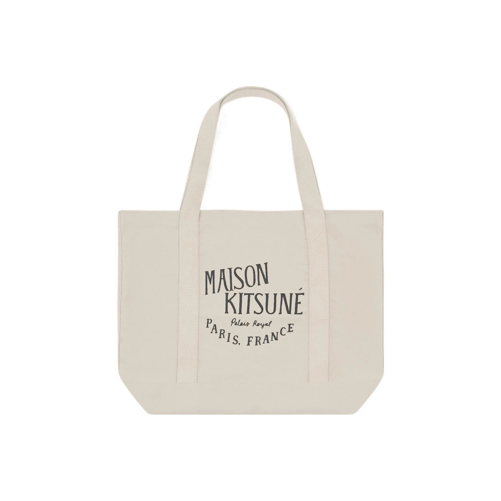 Maison Kitsune Cotton Tote Bag, Shopping Bag, Shoulder Bag, Handbag Regular Women's Beige