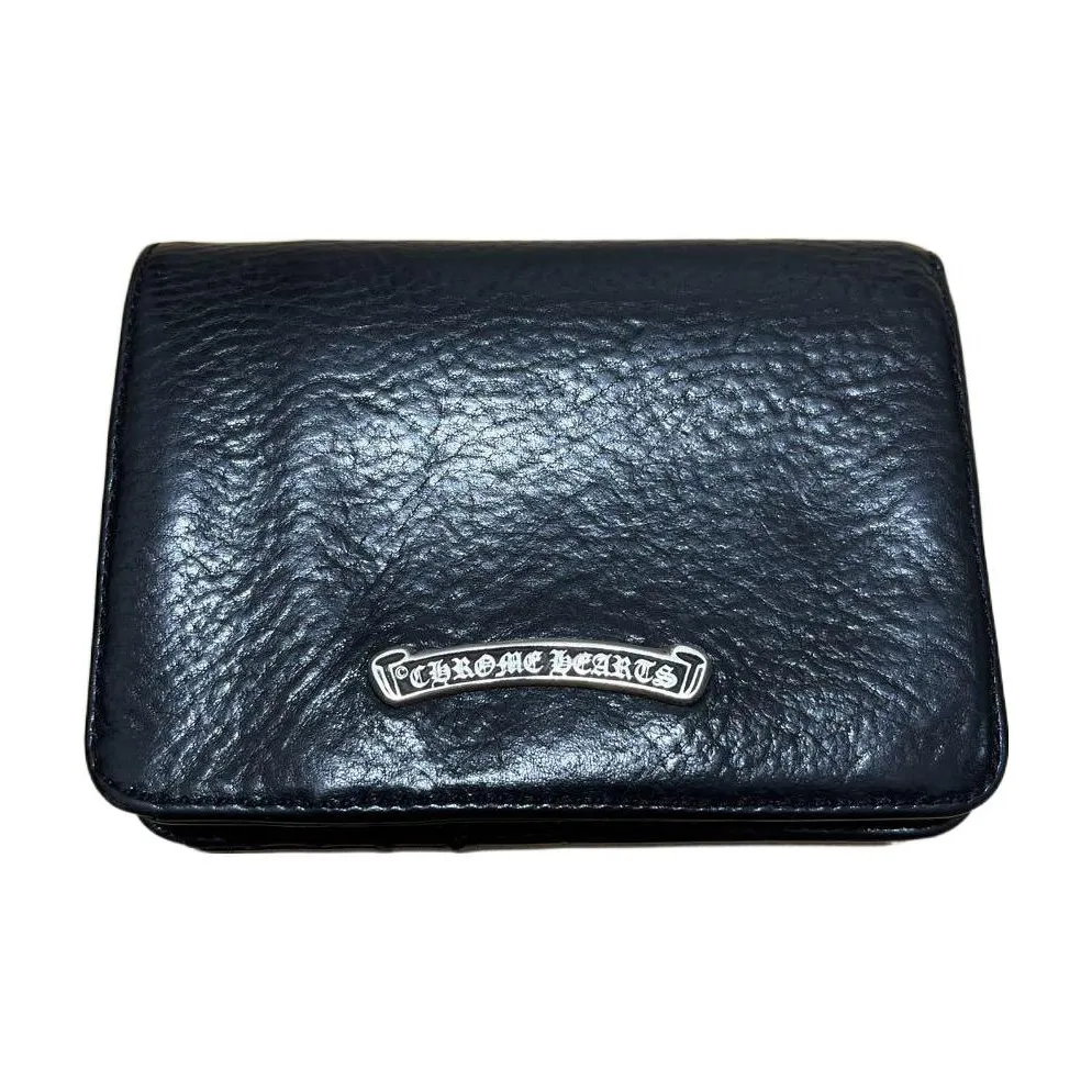 Chrome Hearts Cow Leather Wallet Coin Purse Unisex Black