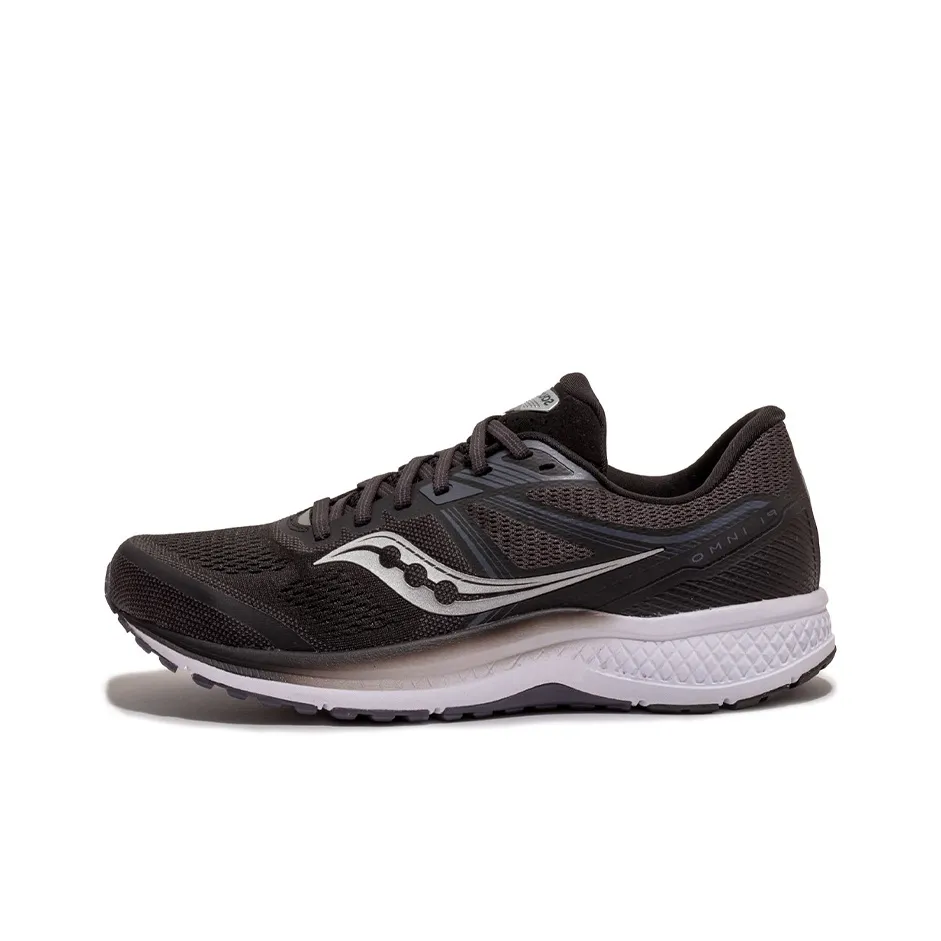 Saucony Omni 19 Slip-resistant Support Lightweight Low Top Casual Running Shoes Men's Black White