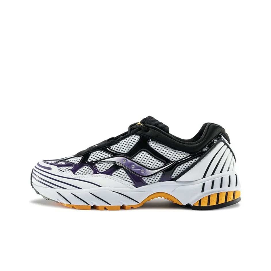 Saucony Excursion Амортизация Устойчивый к истиранию низ Легкий низкий топ беговые кроссовки Мужской Белый Фиолетовый Желтый