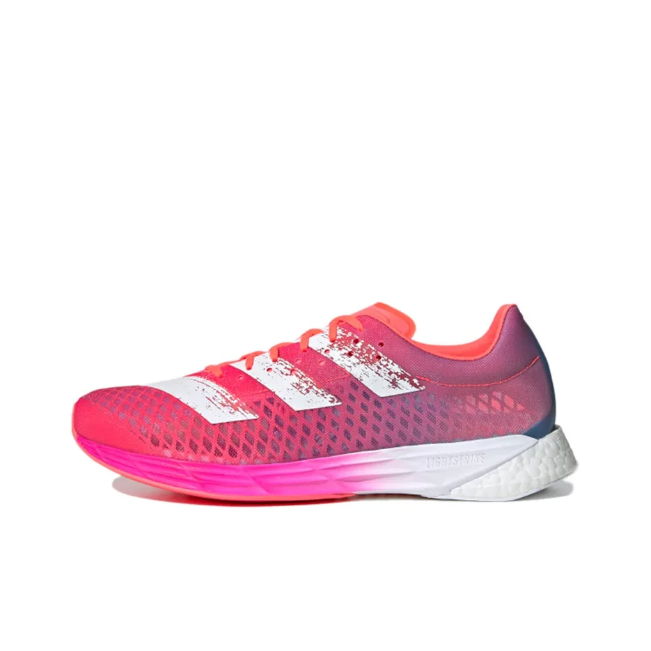 Adidas Adizero Износостойкий Дышащий Низкий Топ Марафон Беговые кроссовки Мужской Розовый