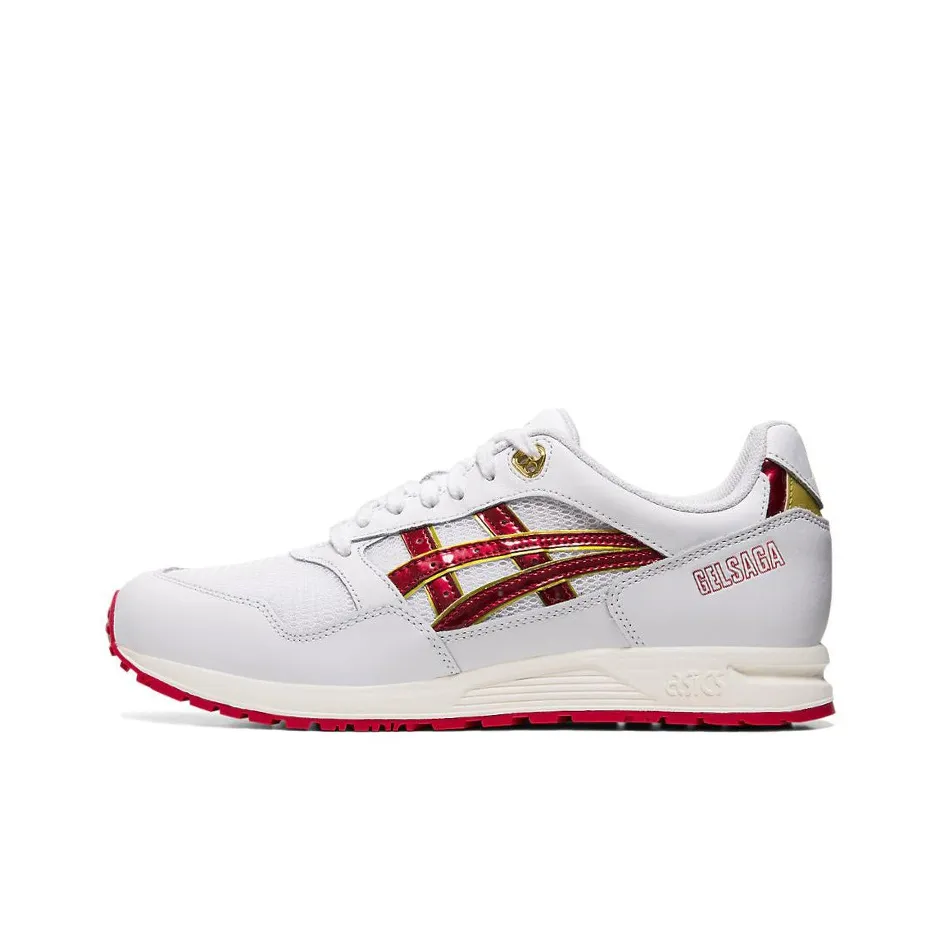 Asics Гель SAGA Low Топ Беговые кроссовки Унисекс Белый Красный