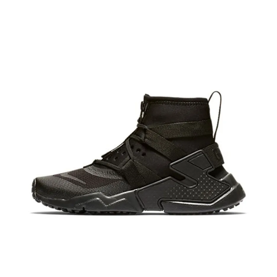 Nike Huarache Gripp Slip-resistant Abrasion-resistant High Top Беговые кроссовки Женские Черные
