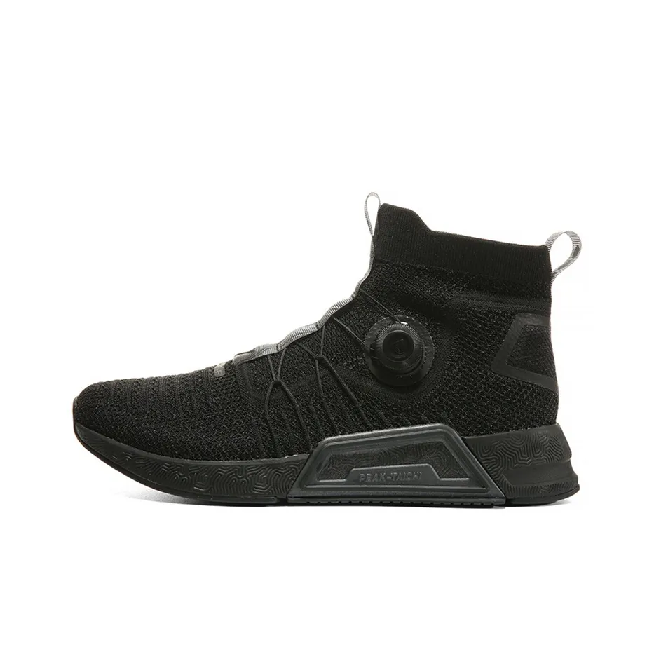 PEAK Taichi Ninja Cushioning Anti Slip And Wear Resistant High Top Running Shoes Men's Black