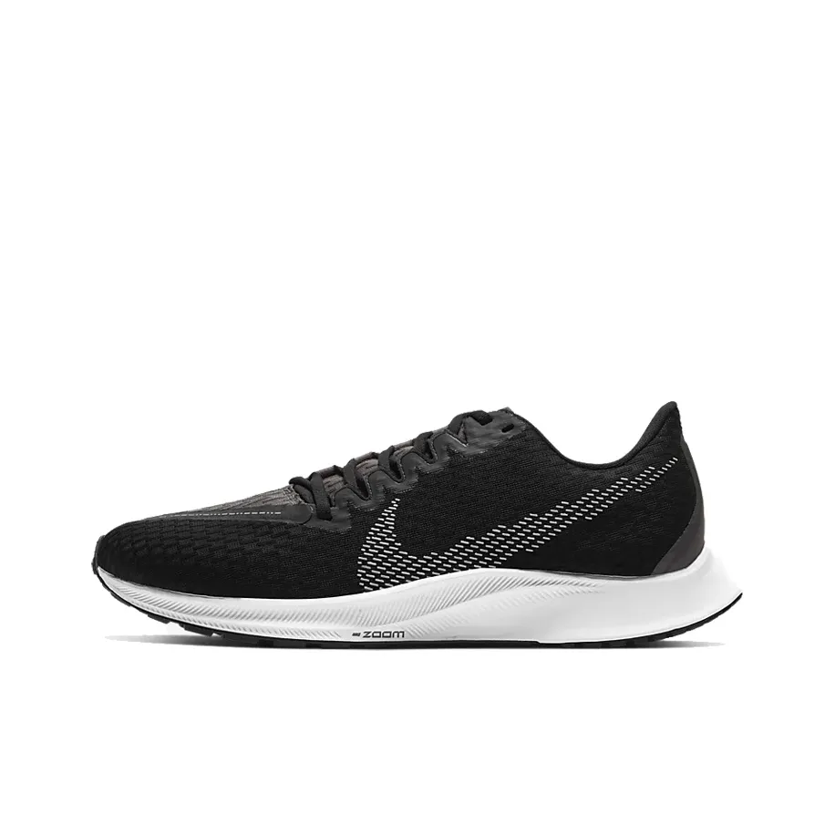 Nike Zoom Rival Fly 2 Амортизация Дышащий Легкий Низкий Топ Марафон Беговые кроссовки Женские Черный Серый