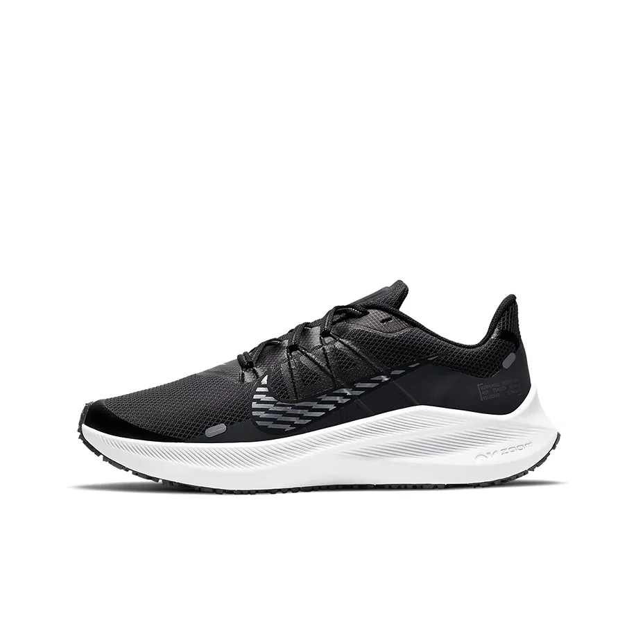 Nike Zoom Winflo 7 Амортизаторы Slip-resistant Низкий топ Повседневные беговые кроссовки Женские Черный Белый