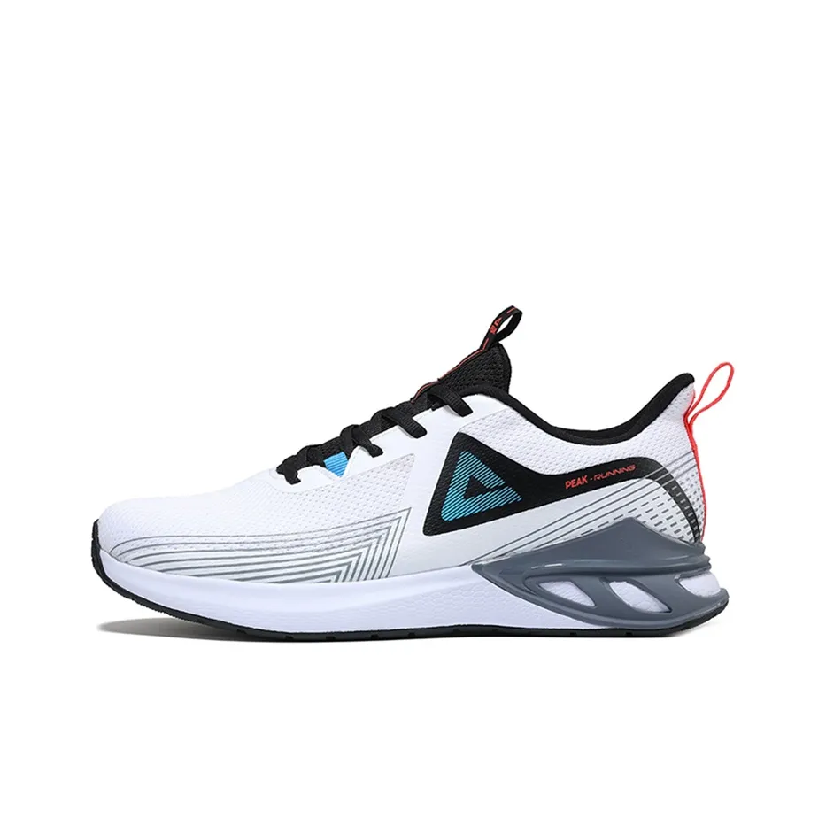 PEAK Shock Absorbers Slip Resistant, Abrasion Resistant, Breathable Low Top Casual Running Shoes Men's White Black