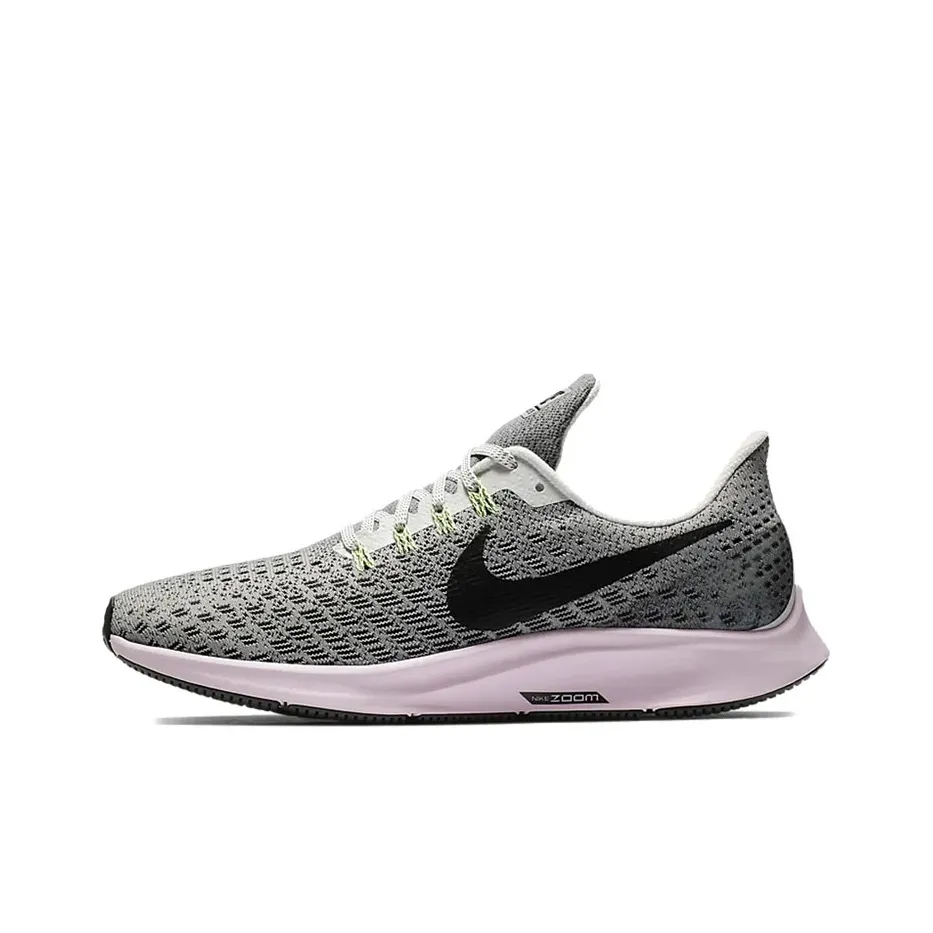 Nike Pegasus 35 Амортизаторы Slip-resistant Низкий топ Марафон Беговые кроссовки Женские Серый Серебряный Фиолетовый