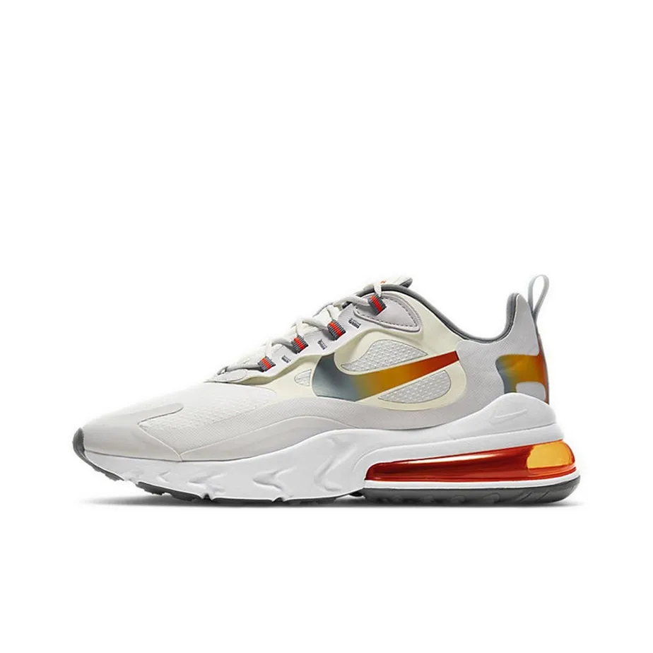 Nike Air Max 270 Амортизация Легкий Низкий Топ Повседневные Беговые кроссовки Унисекс Ослепительный цвет Экрю
