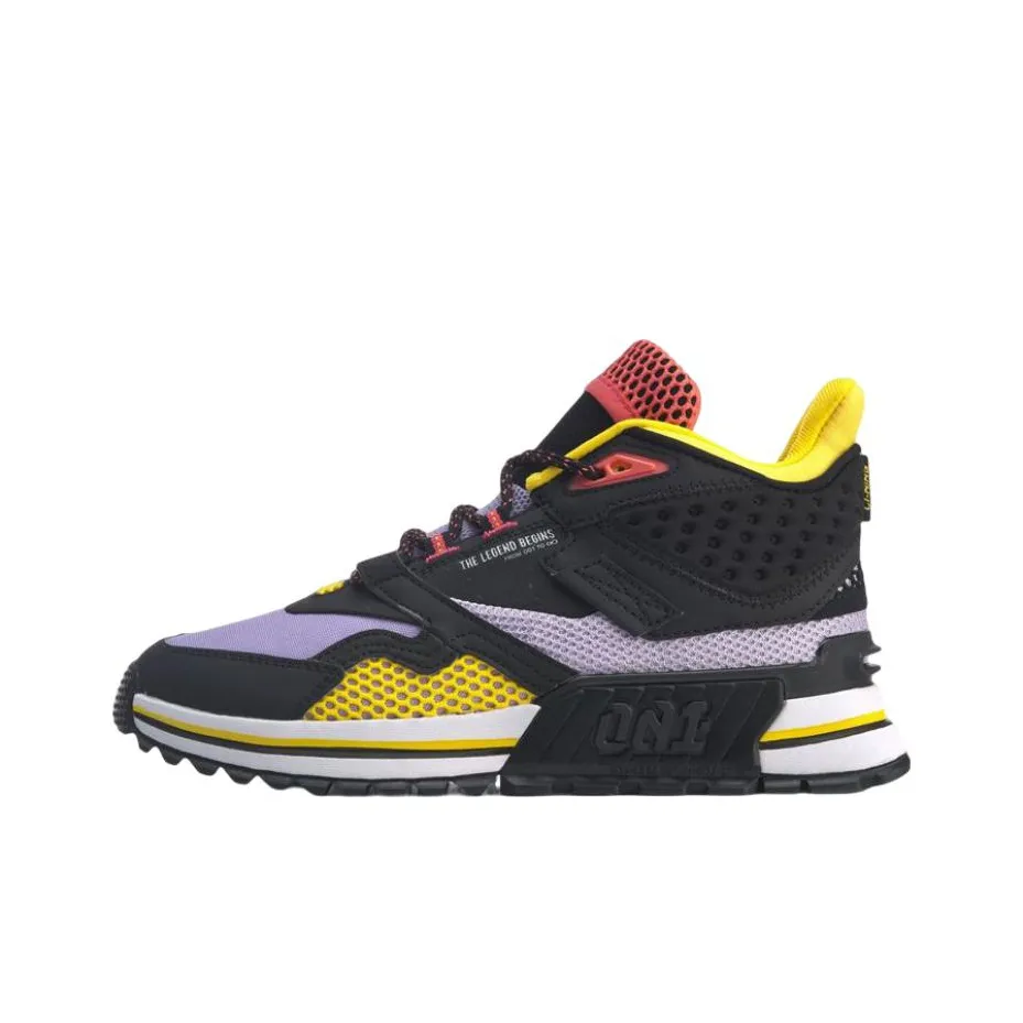 Лайнер 001 T1000 Зимний Амортизация Износостойкий MID Топ Беговые кроссовки Женские Желто-фиолетовый