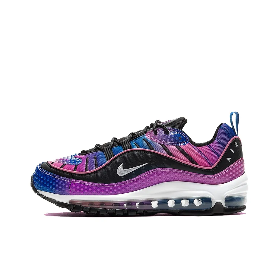 Nike Air Max 98 Low Топ Air Cushion Повседневные Беговые Кроссовки Женские Синий-Фиолетовый