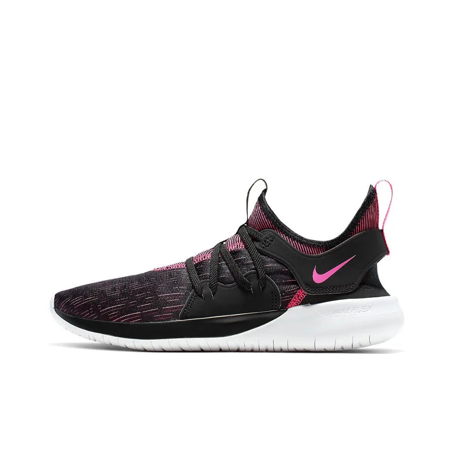 Nike Flex Contact 3 Амортизаторы Shock Absorbers Противоскользящие Низкие Кроссовки для Беговых Тренировок Повседневные Женские Черные Розовые