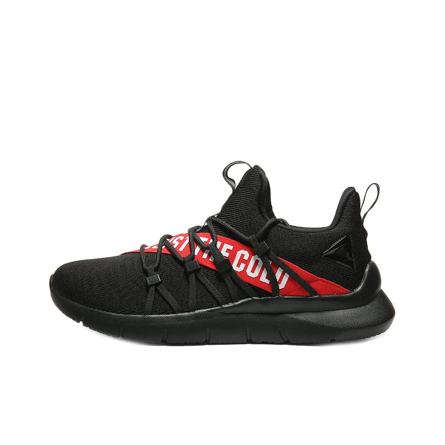 PEAK Lightweight Low Top Running Shoes Men's Black Red