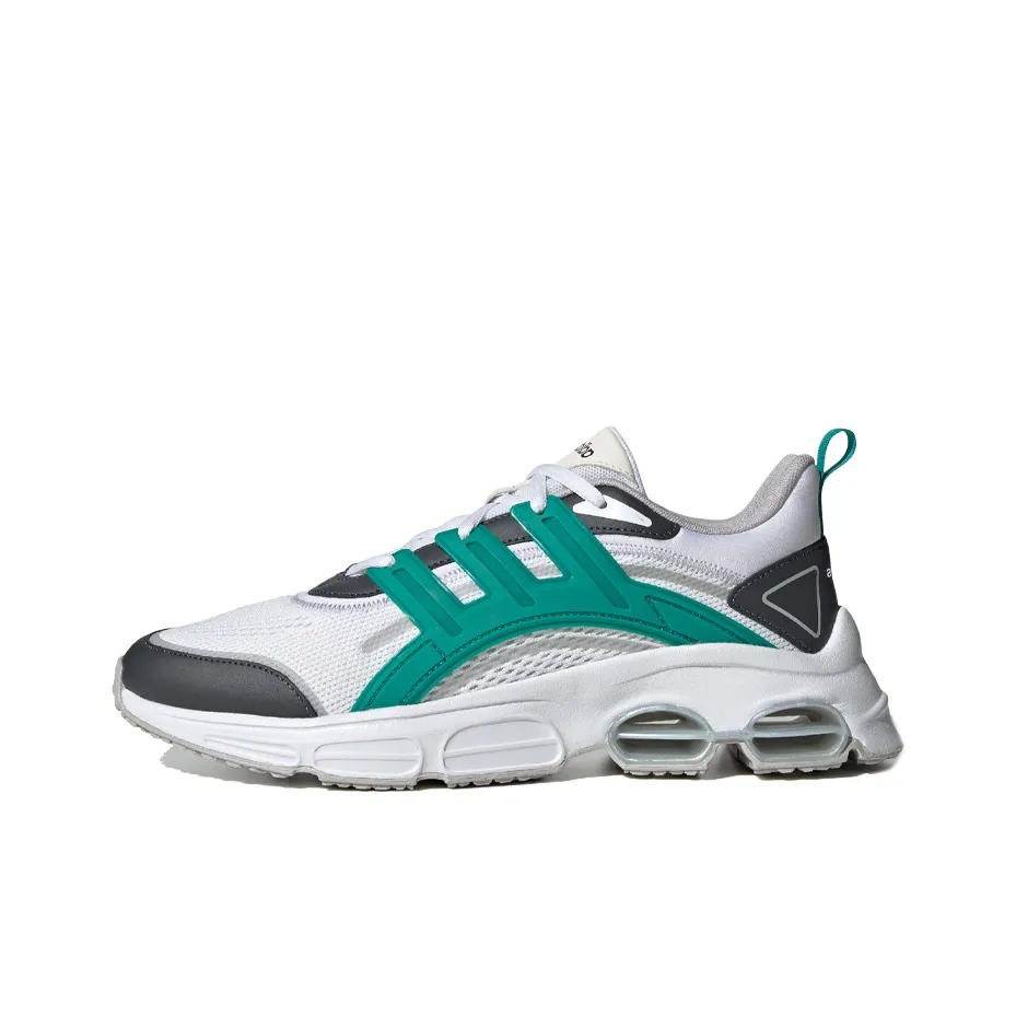 ADIDAS NEO Quadcube CC Амортизация Низкий Топ Беговые Кроссовки Мужские Черный Белый Зеленый