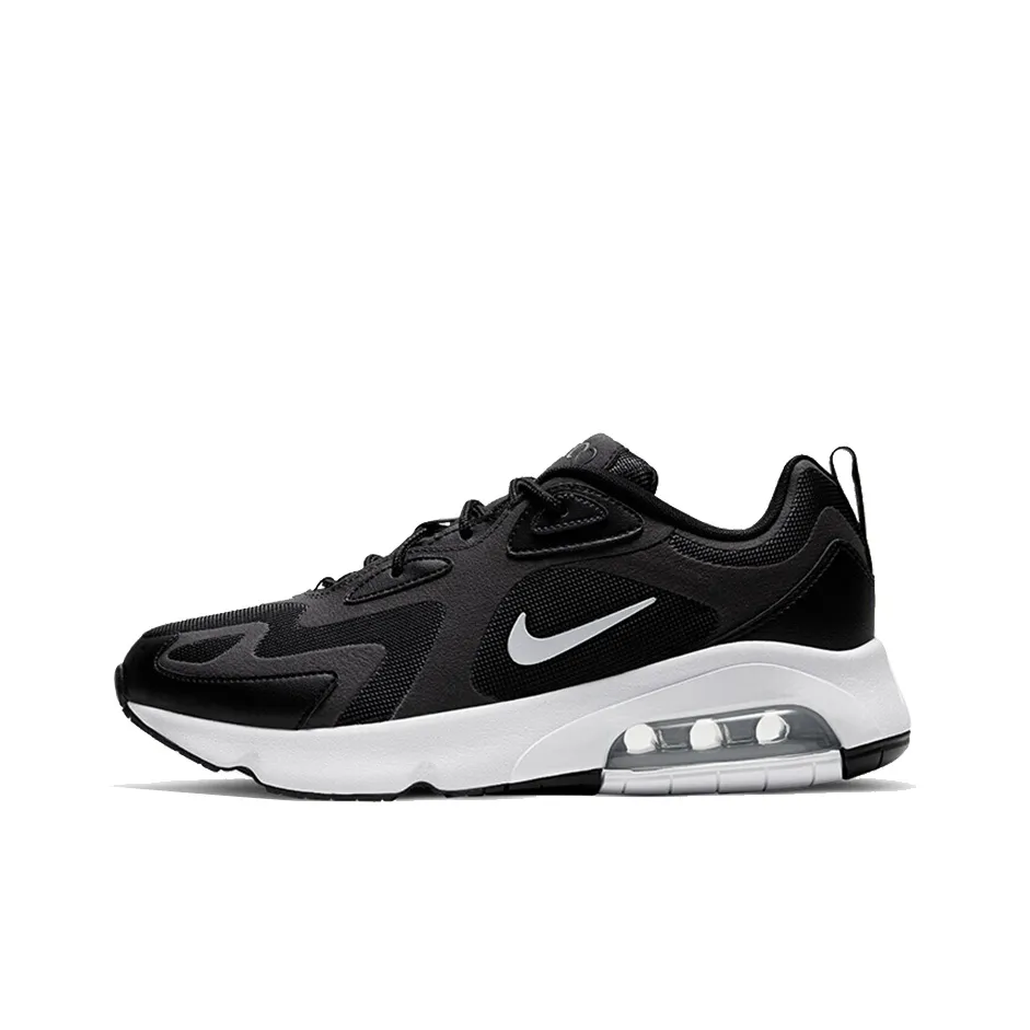 Nike Air Max 200 Low Беговые кроссовки Unisex Черный Белый Серебряный