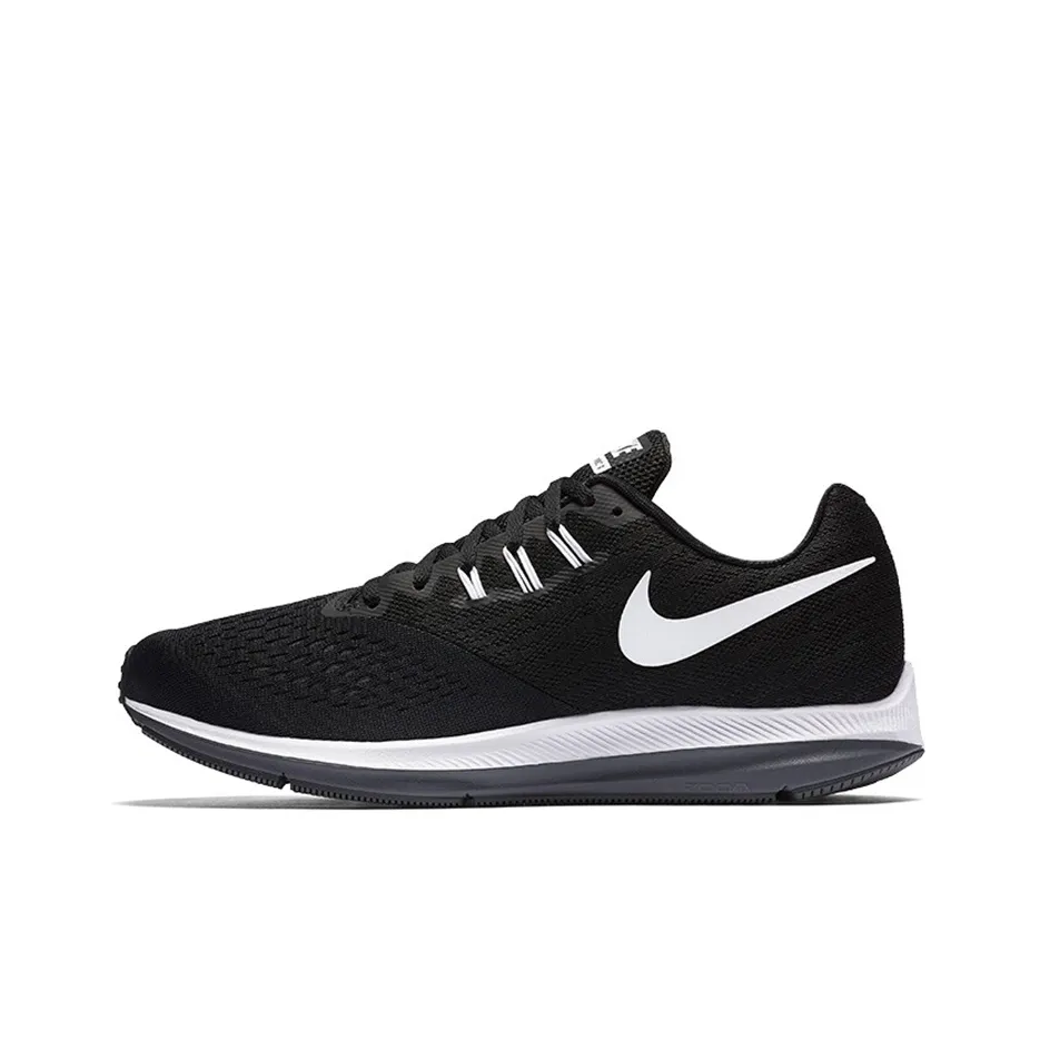Nike Zoom Winflo 4 Амортизаторы Slip-resistant Низкий топ Повседневные беговые кроссовки Мужские Черно-белые