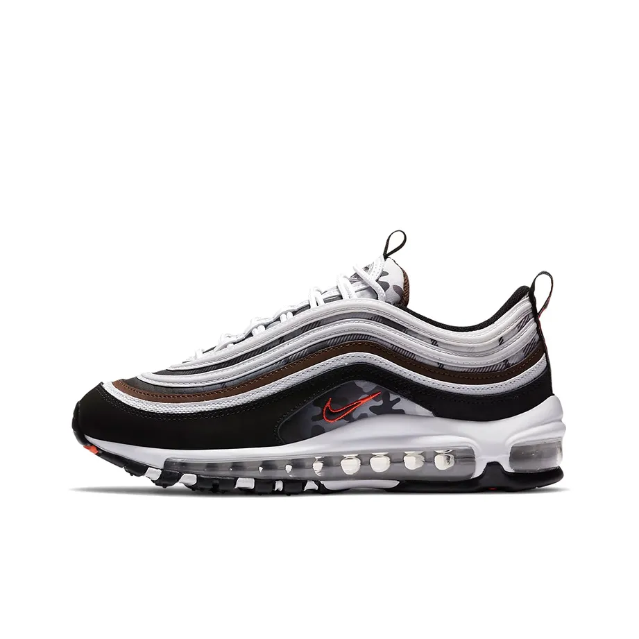 Nike Air Max 97 Low Топ Air Cushion Марафон Беговые кроссовки GS Черный Белый Коричневый