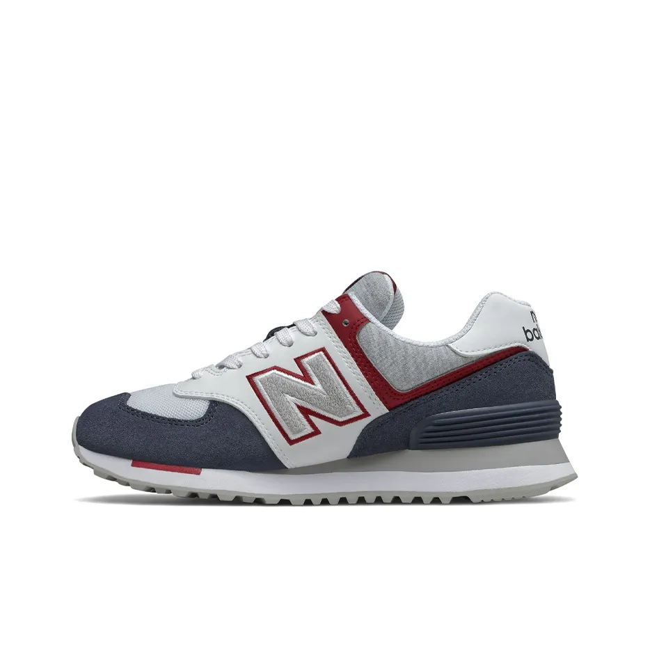 New Balance NB 574 Амортизация Покрытие Низкий Верх Беговые кроссовки Женские Синий Белый Красный