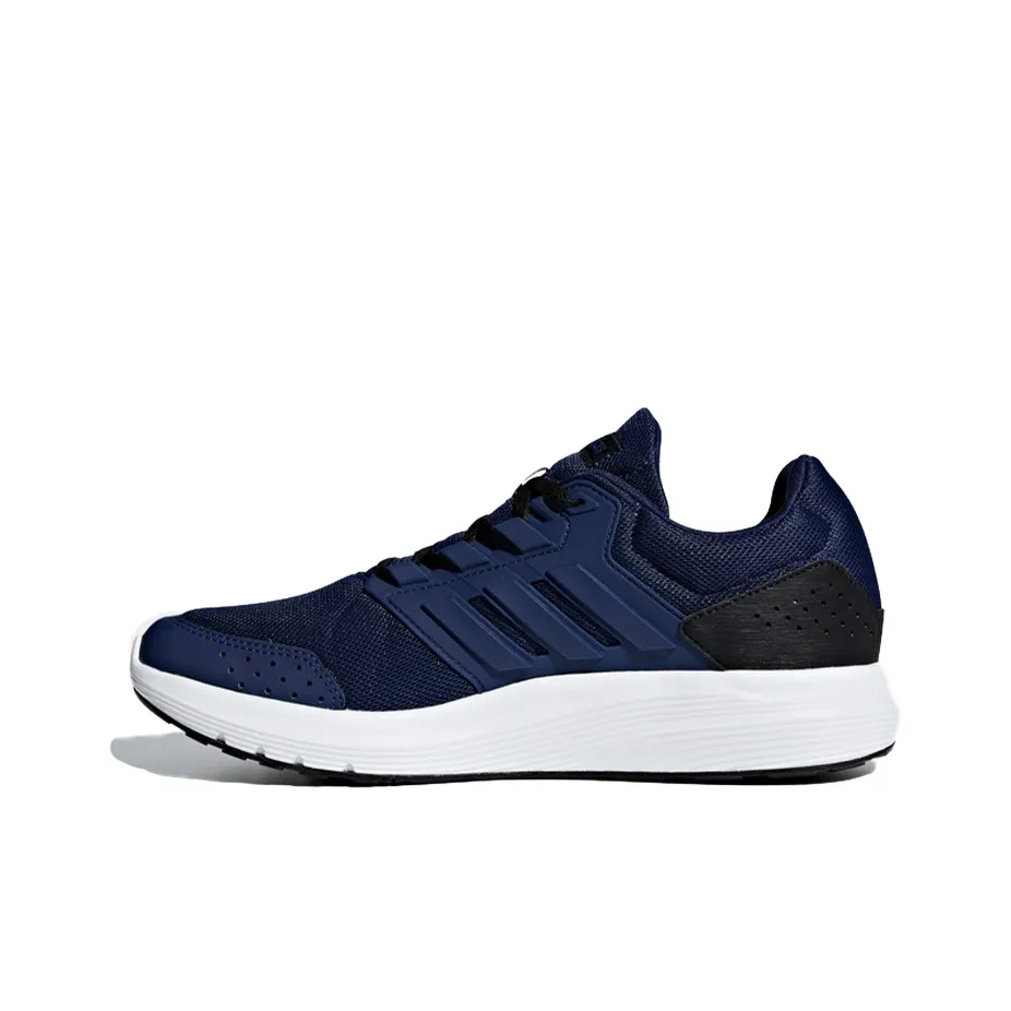 Adidas Galaxy 4 Slip-resistant Abrasion-resistant Low Top Беговые кроссовки Мужские Синий Белый