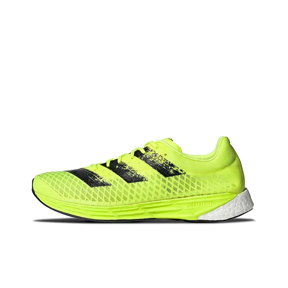 Adidas Износостойкий Дышащий Легкий Низкий Топ Карбоновая Плита Беговые Кроссовки Унисекс Зеленый Черный Белый