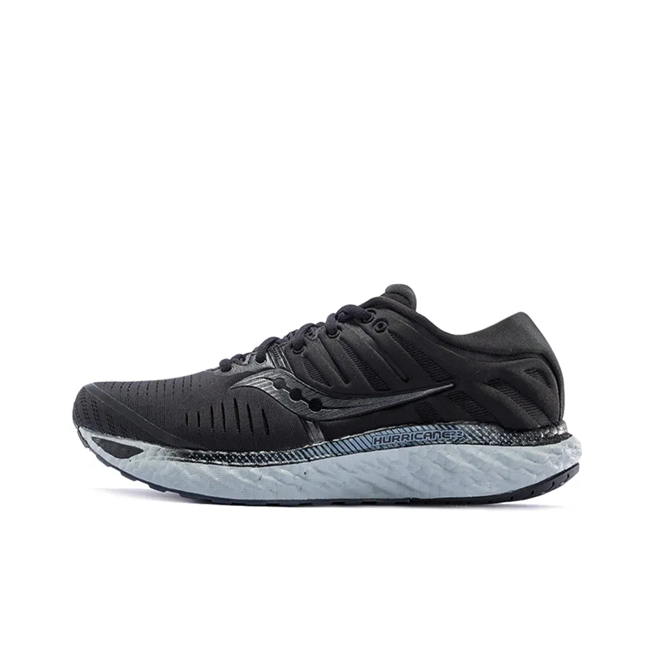 Saucony Hurricane Cushioning Lightweight Slip Resistant Support Low Top Running Shoes Men's Black Gray