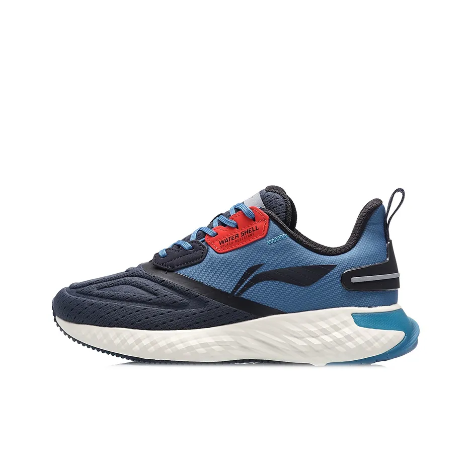 LiNing Cloud 5 V Shield Cushioning Anti-Slip And Wear-Resistant Low-Top Running Shoes Blue Gray