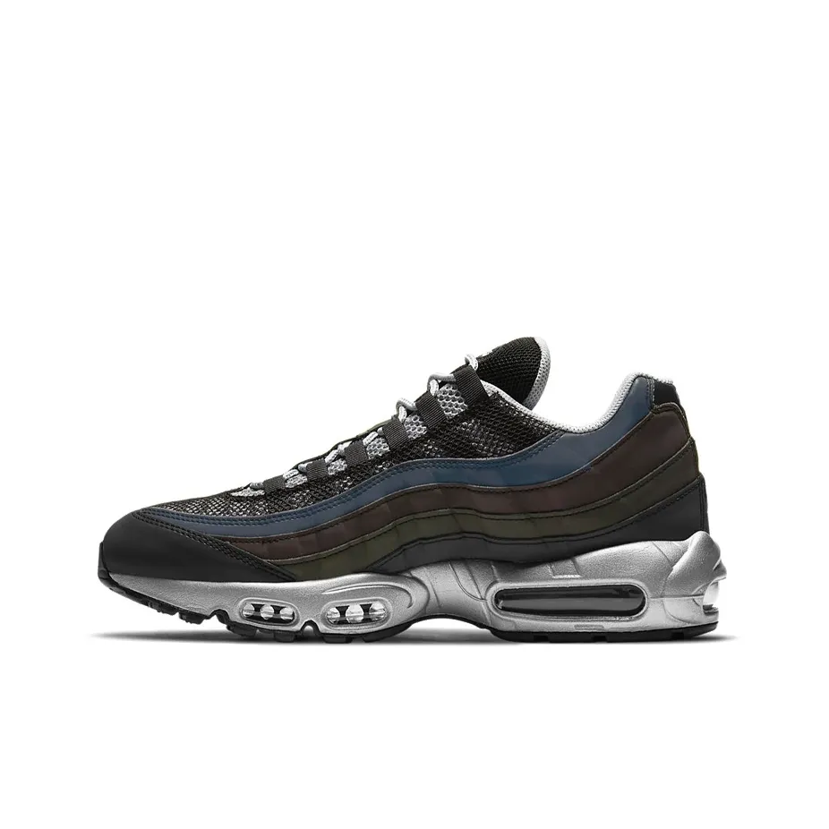 Nike Air Max 95 Low Беговые кроссовки Мужские Черные Серебряные