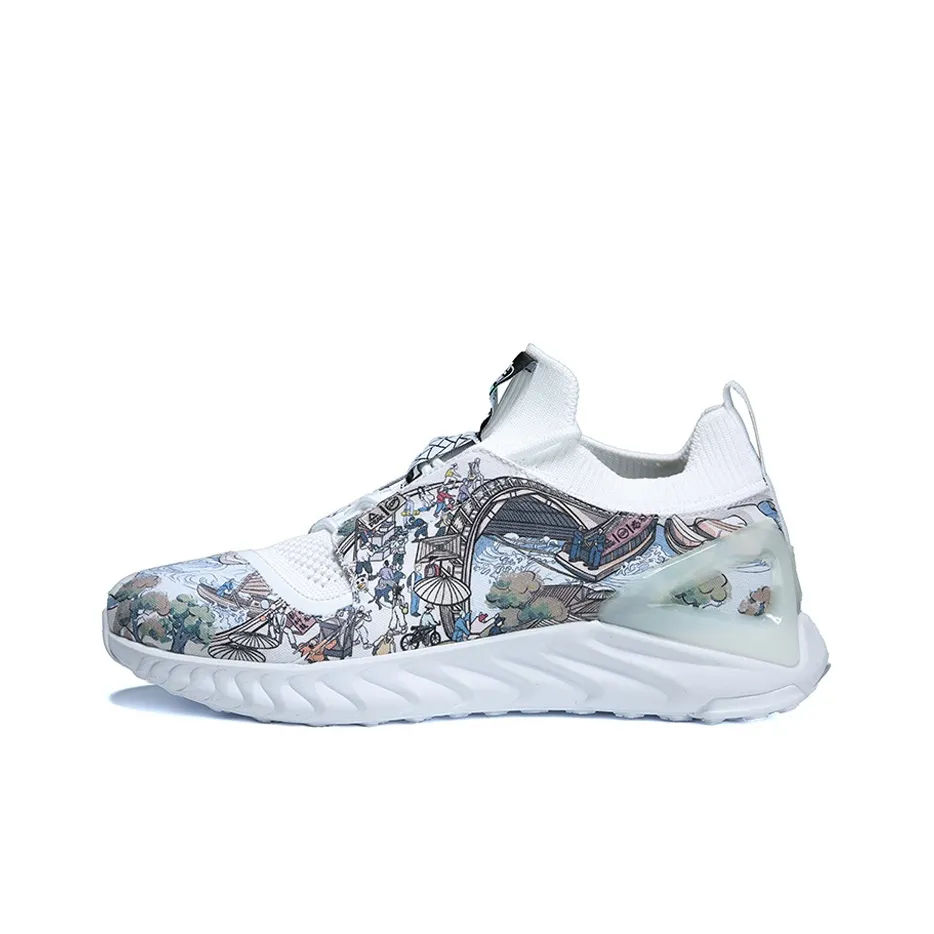 PEAK Износостойкие Дышащие Низкие Кроссовки для Бега Мужские Белые