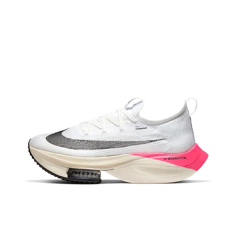 Nike Air Zoom Alphafly Next% 1 Амортизаторы Slip-resistant Низкий топ Беговые кроссовки Женские Белый Серый Розовый