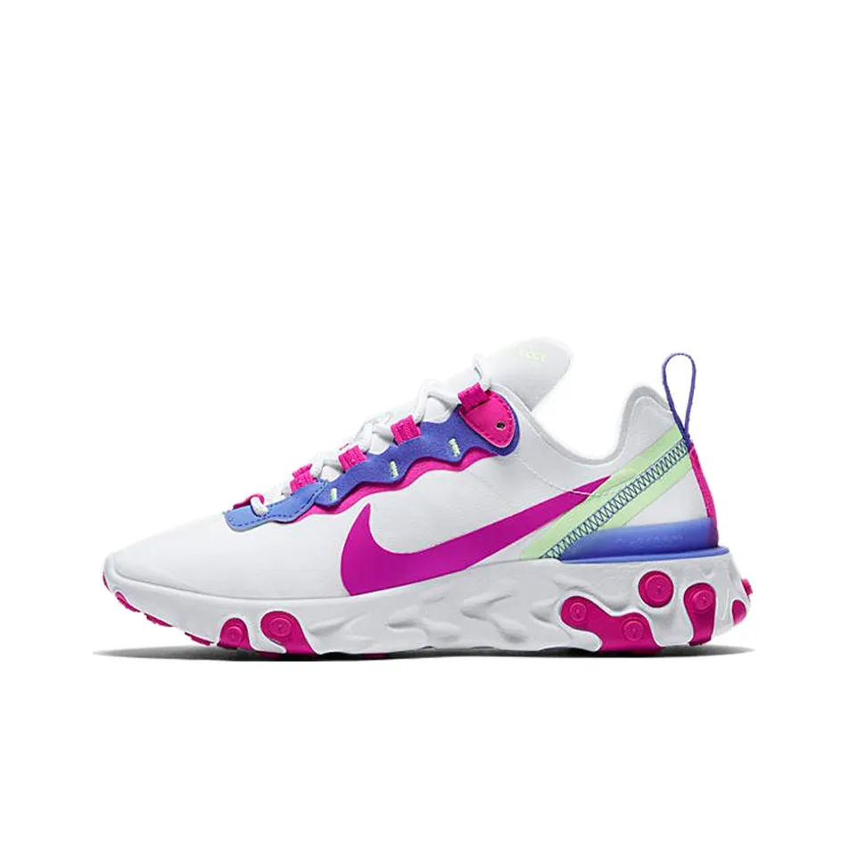 Nike React Element 55 Running Shoes Women's Low Top White Pink